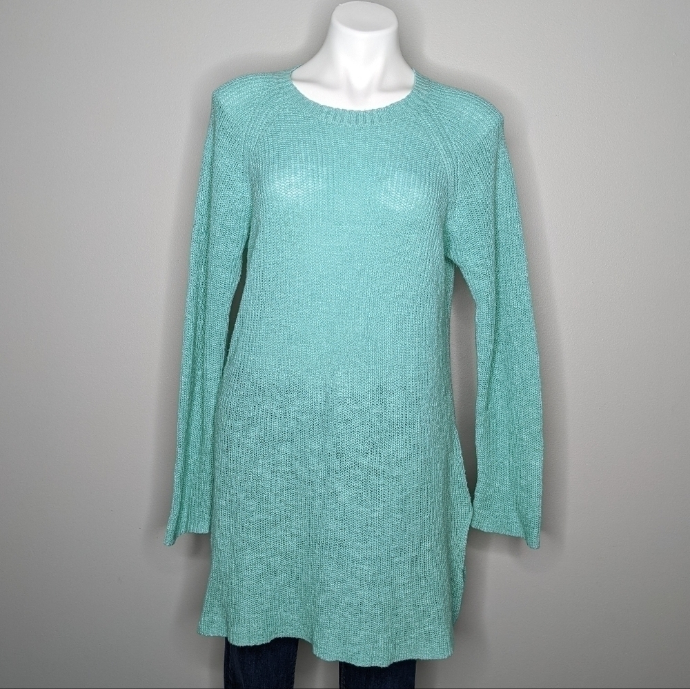 Eileen Fisher blue lightweight long sweater M